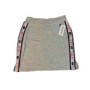Tommy Hilfiger Sport XS Gray Jersey Skirt Logo Side Stripes New Athletic Sporty